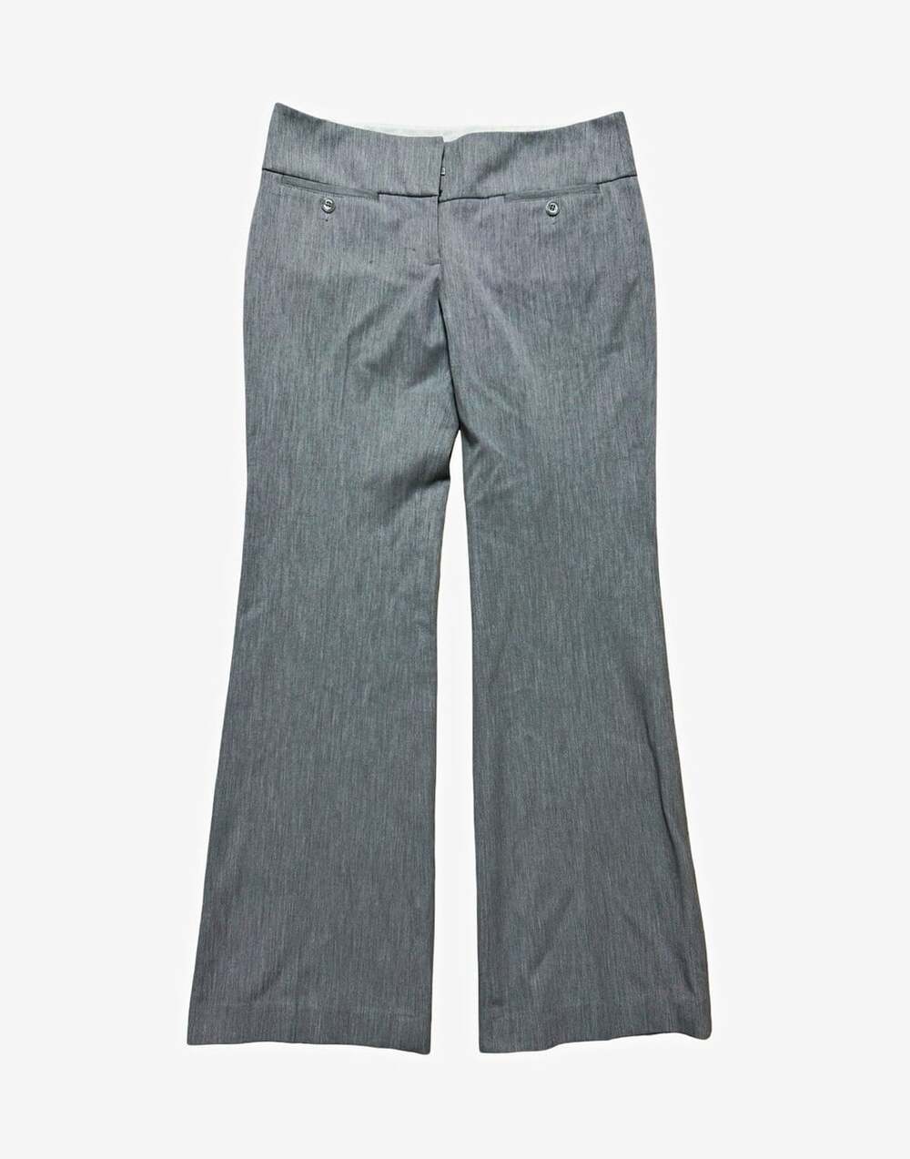 Express Women's Gray Bootcut Dress Pants Slim Fit Twill Pockets 32" Inseam